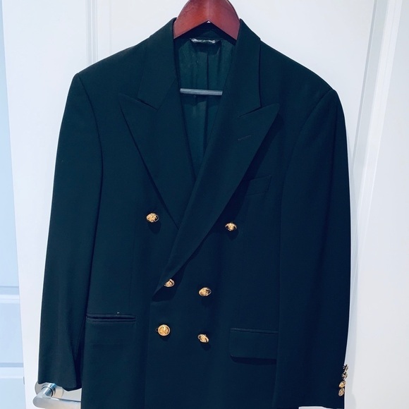 Lessona Super 100’s Black Wool Sport Coat - Picture 1 of 10